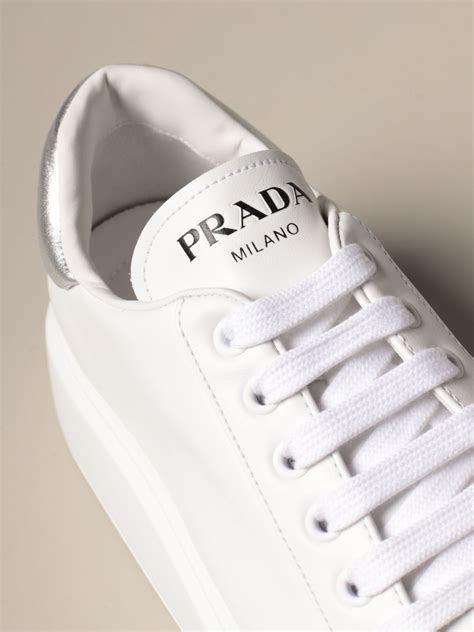 prada slip-on sneakers women's|prada white platform sneakers.